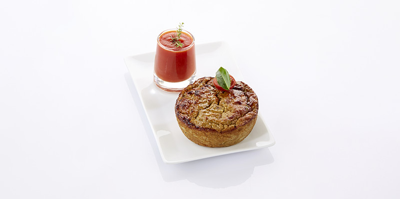 Flan daubergines et son coulis de tomates