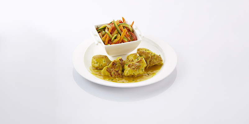 Saut de porc au curry et lgumes croquants 