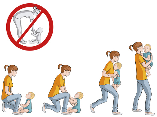Comment soulever votre enfant sans vous faire mal au dos ?
